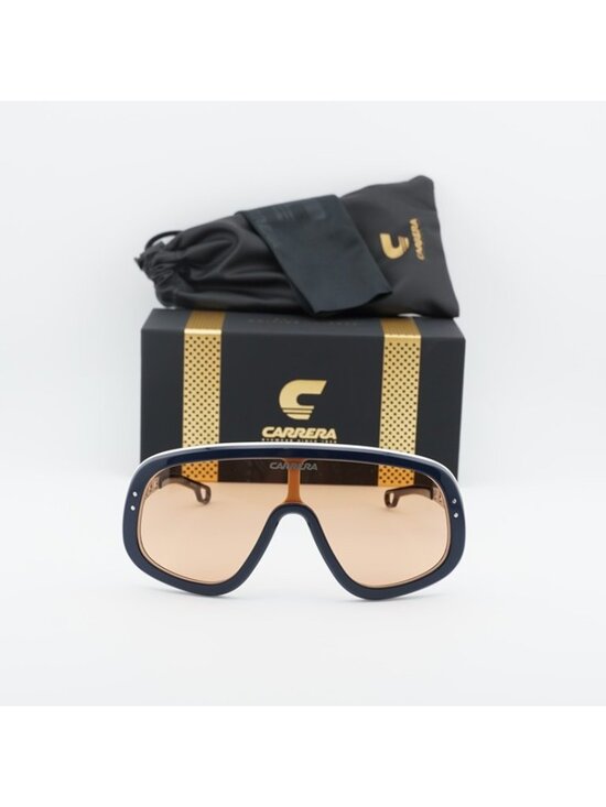 Carrera FLAGLAB 17 0DTY W7 Sunglasses Blue/Ruthenium Shield Frame, Brown Lenses